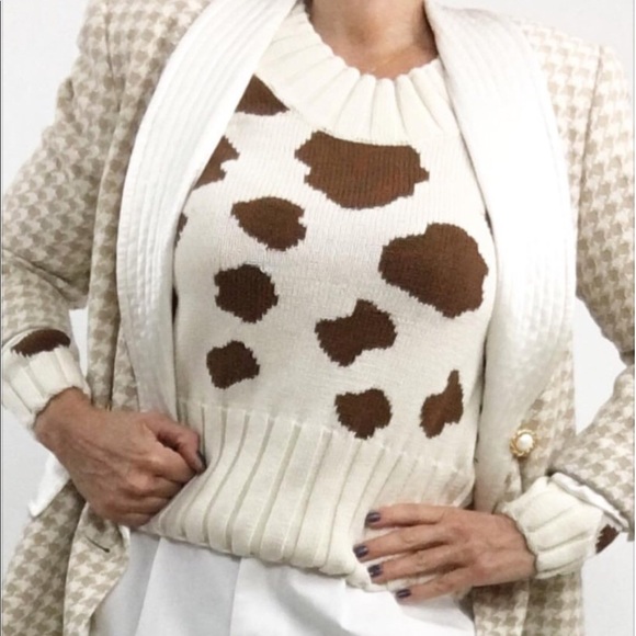 SOLD-Vintage “Moo” Knit Sweater - Picture 2 of 6